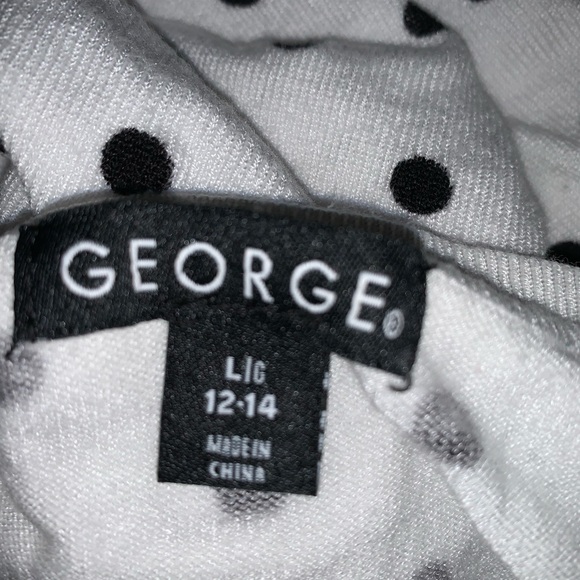 George white and black polka dot button up - Picture 3 of 3